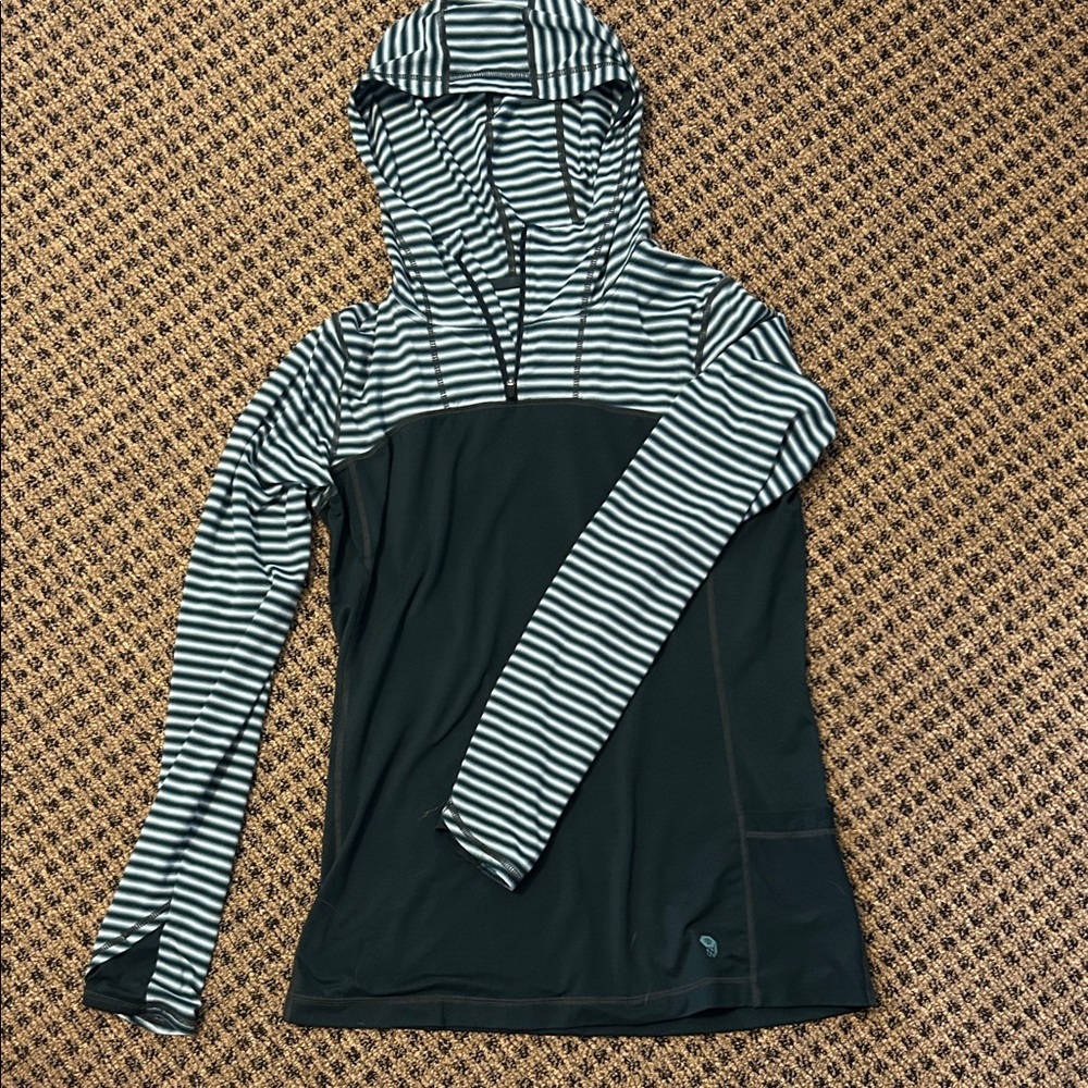 Mountain Hardwear Black and White Striped Hoodie
